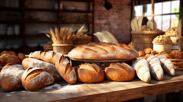 Una foto di una panetteria contemporanea