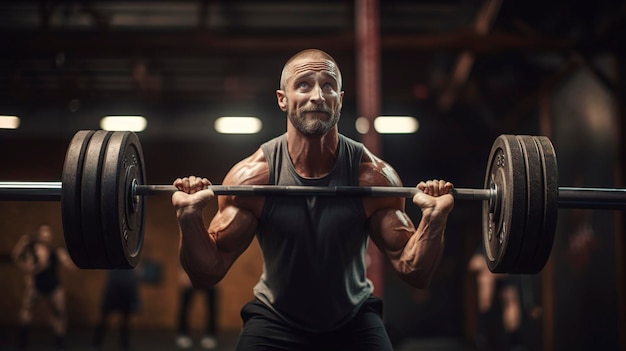 Una foto di una persona che solleva pesi in palestra