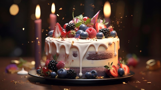 Una foto di una torta decorata per una celebrazione