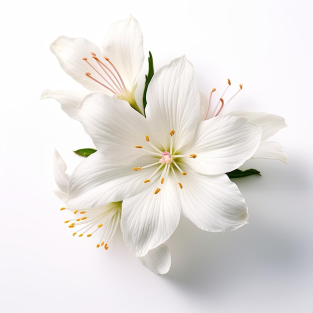 Una foto di uno sfondo bianco realistico di fiori di garofano generato dall'intelligenza artificiale