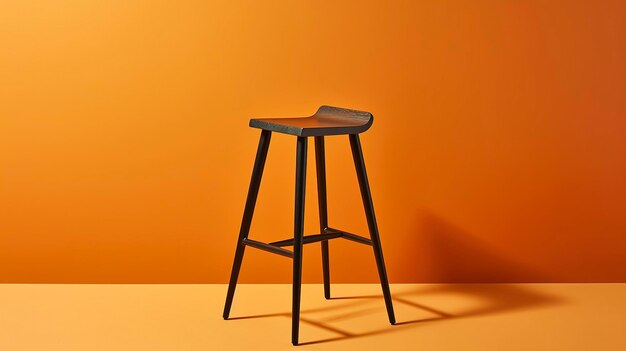 Una foto di uno sgabello da bar minimalista dal design elegante e minimale