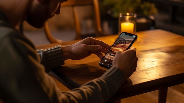 Una foto di uno studente che utilizza uno smartphone per l'e-learning