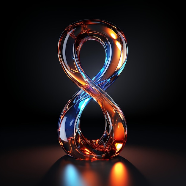 una foto gratis del design numero 8 reso 3d