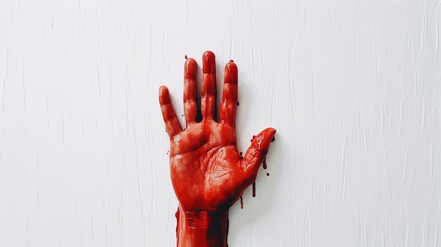 una foto gratis della mano con il colore rosso