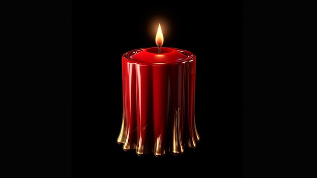 una foto gratis di 3d resi candela rossa