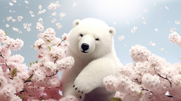 una foto gratis di 3d reso orso bianco