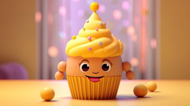 una foto gratis di cupcake dei cartoni animati