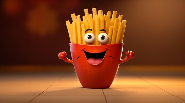 una foto gratis di patatine fritte dei cartoni animati