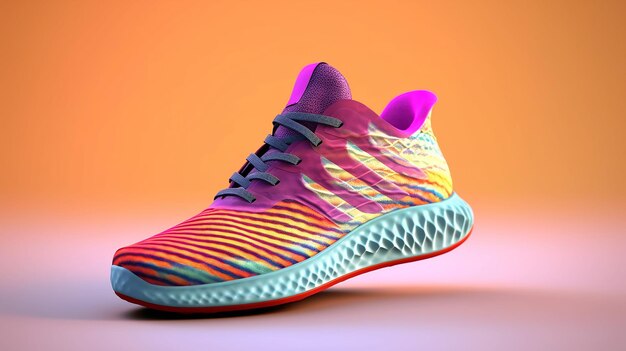 una foto gratis di scarpe al neon 3d