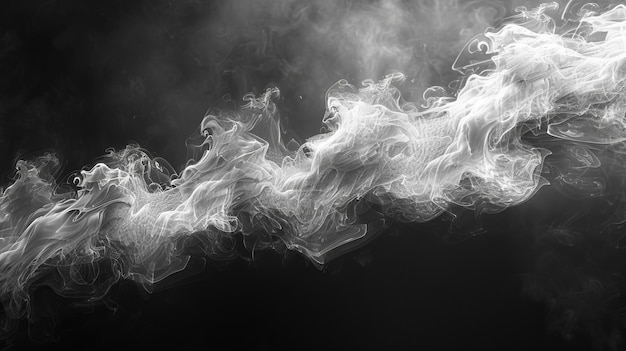 una foto in bianco e nero di fumo con fumo che ne esce