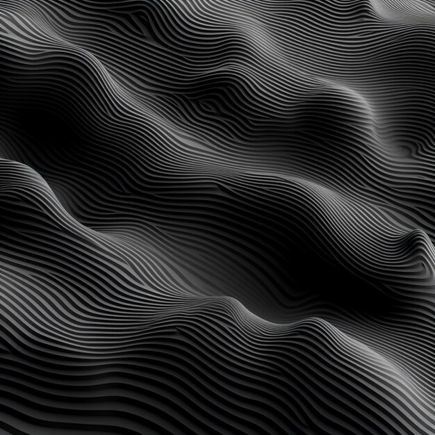 una foto in bianco e nero di linee ondulate in movimento generativa ai