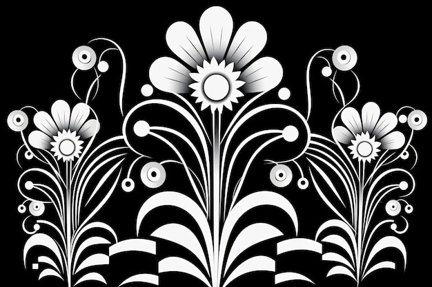 una foto in bianco e nero di un fiore con sopra tre uccelli.