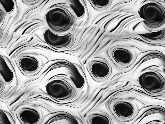 Una foto in bianco e nero di un modello di cerchi generativi ai