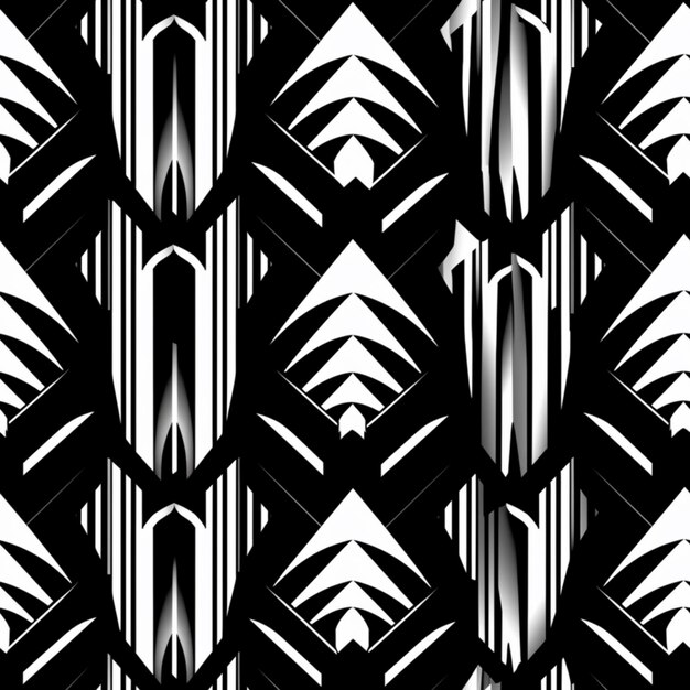 Una foto in bianco e nero di un modello di forme geometriche ai generative