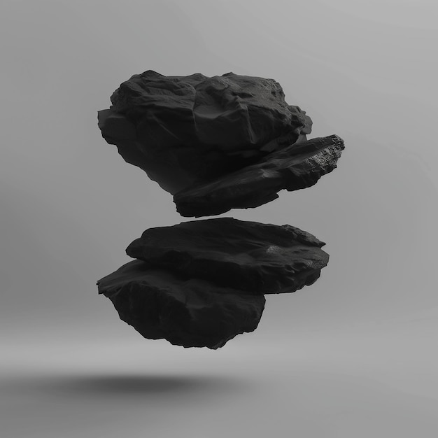 Una foto in bianco e nero di una formazione rocciosa con un'ombra