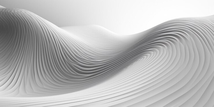 Una foto in bianco e nero di una superficie ondulata con una luce AI Generative