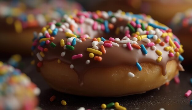 Una foto in primo piano delle codette sopra la ciambella IA generativa