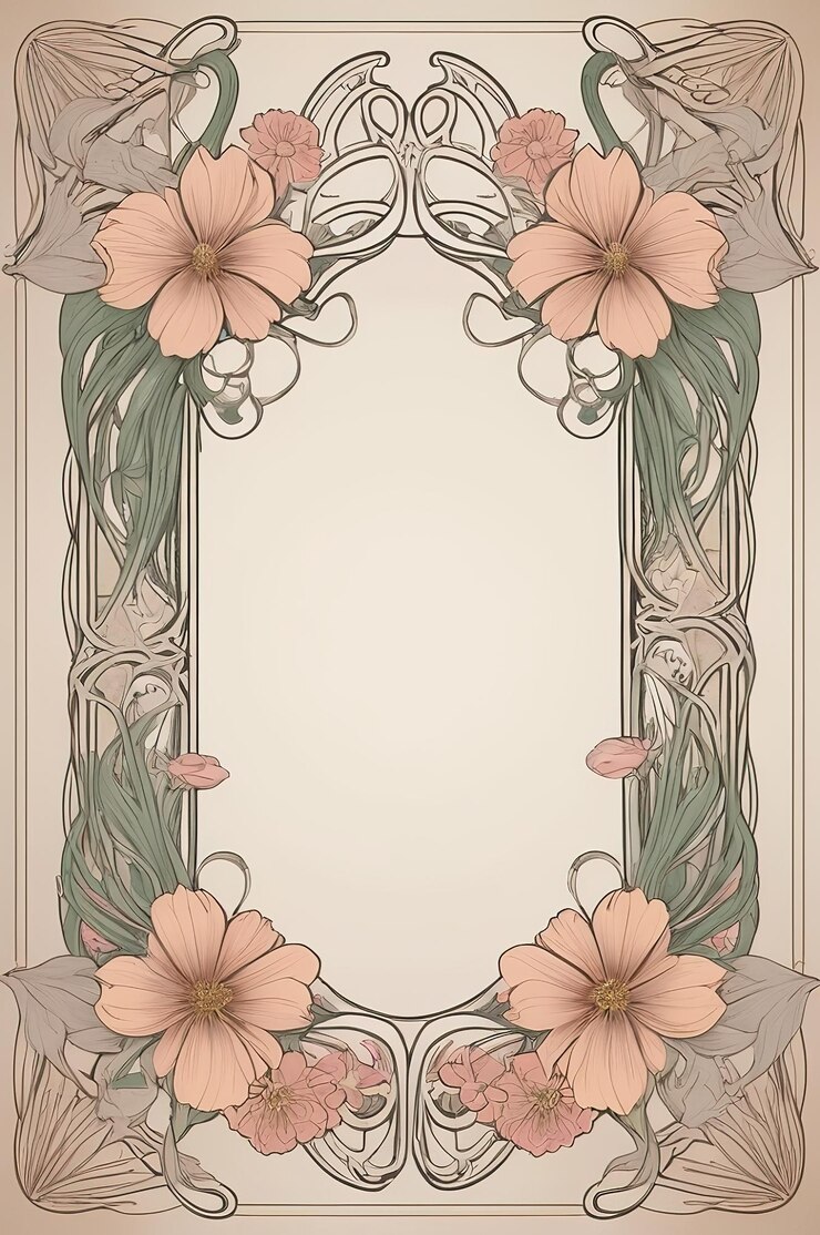 una foto incorniciata di una cornice floreale con fiori e una cornice