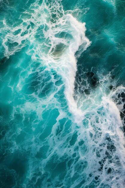 una foto mostra l'oceano con le onde