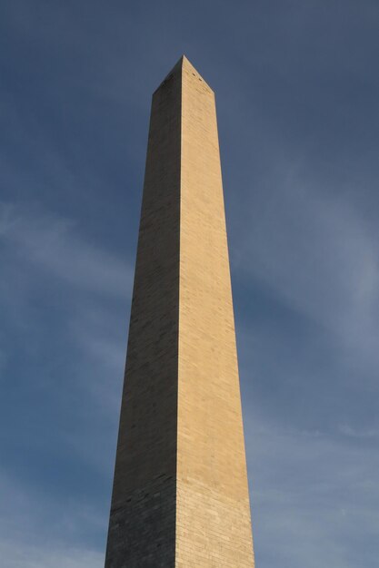 Una foto panoramica del Monumento a Washington al tramonto