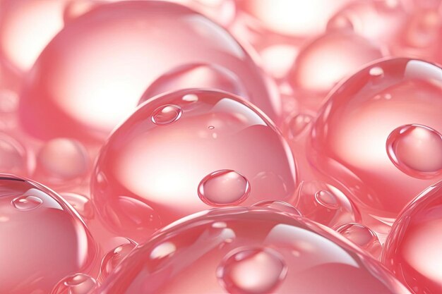 una foto ravvicinata di molte bolle di acqua rosa