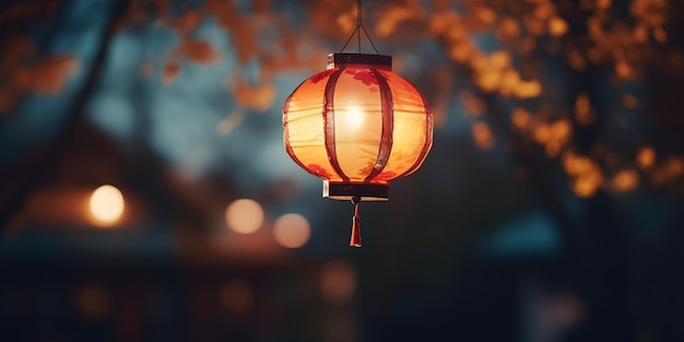 una foto sfocata di lampion Generative AI