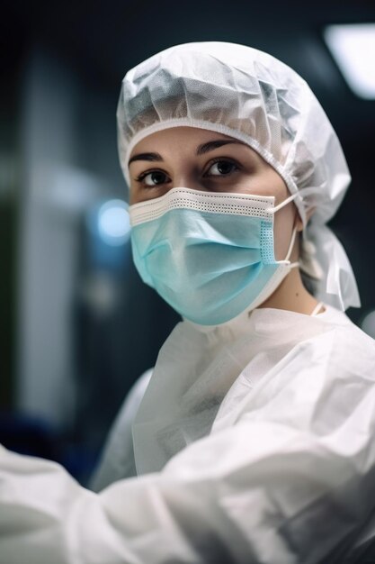 Una foto tagliata di un operaio del laboratorio