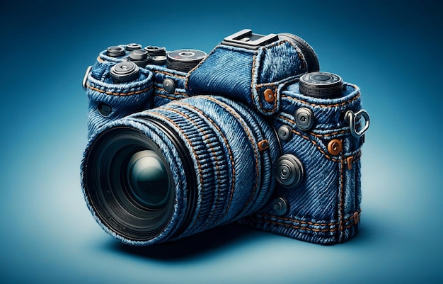 Una fotocamera con un tema di denim