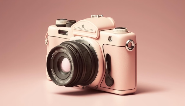 Una fotocamera rosa