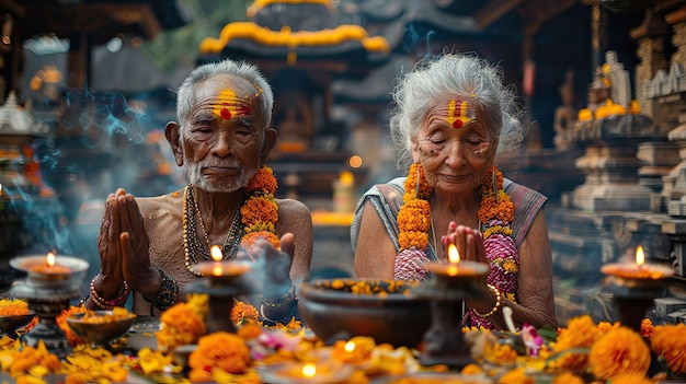 Una fotografia di Diwali con luci e festival