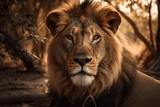 Una fotografia di un leone africano scattata all'esterno