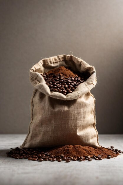 Una fotografia di un sacco di caffè in polvere
