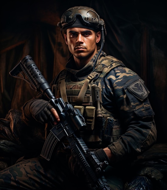una fotografia di un soldato in uniforme
