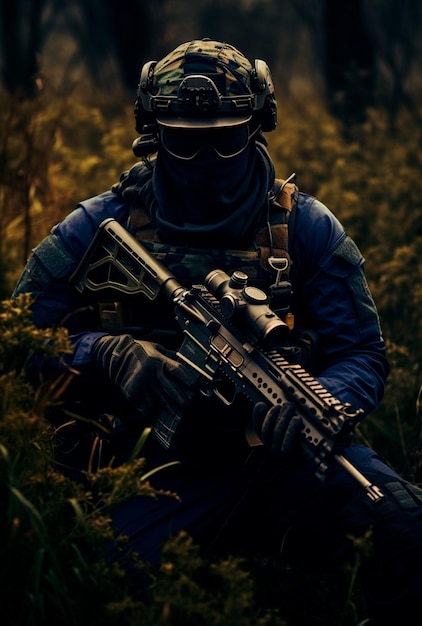 una fotografia di un soldato in uniforme