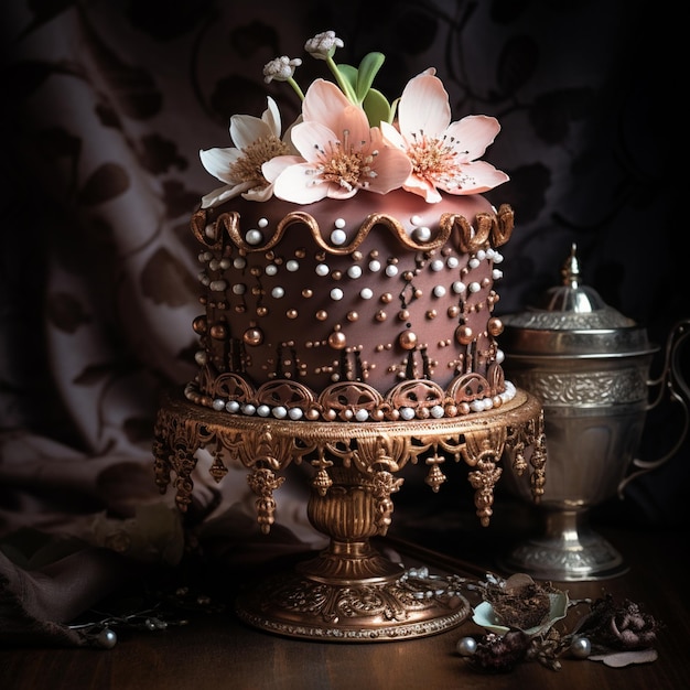 una fotografia di una torta fantasia dessert