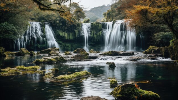 Una fotografia maestosa di una maestosa cascata