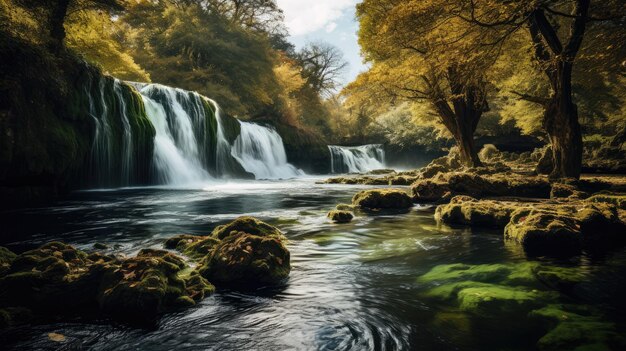 Una fotografia maestosa di una maestosa cascata