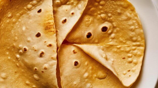 Una fotografia ravvicinata di una tortilla appena cotta