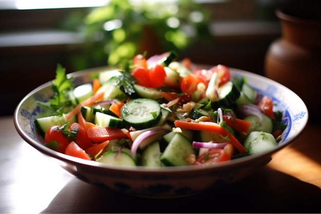 Una fresca e croccante insalata dell'orto