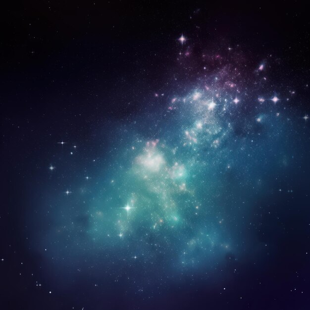 Una galassia blu e viola con la parola "galassia" sul fondo.