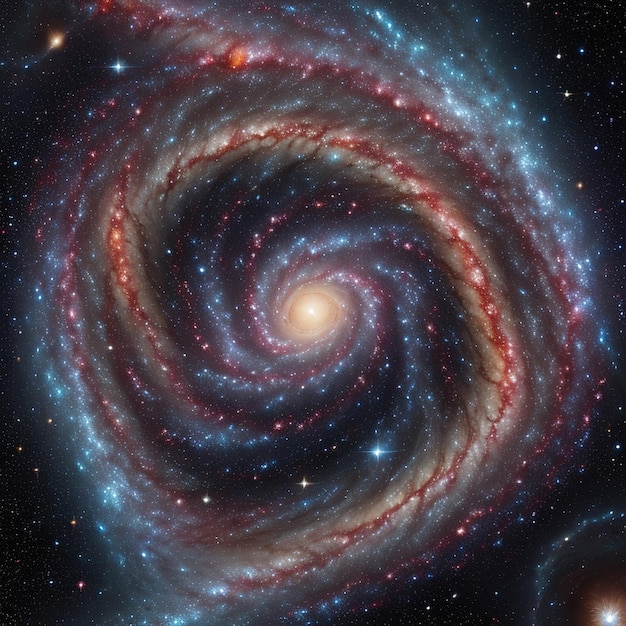 Una galassia con l'universo sullo sfondo