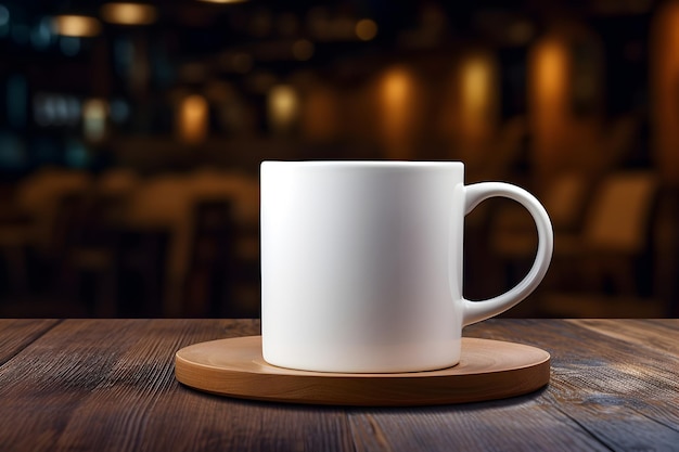 Una generosa tazza di caffè su un vassoio di legno