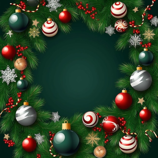 una ghirlanda con un tema natalizio e decorazioni su di essa