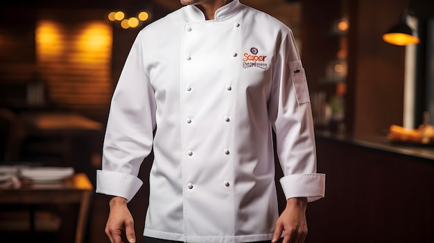 Una giacca da chef professionista con ricami personalizzati