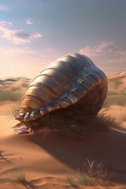 Una gigantesca conchiglia nel deserto