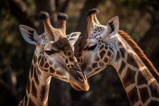 Una giraffa con collo lungo e collo lungo con collo lungo e collo lungo.