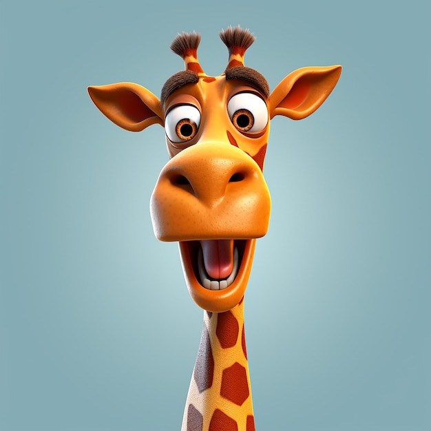 Una giraffa con un grande sorriso sul volto