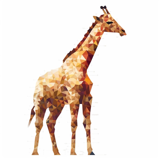 Una giraffa in stile low poly