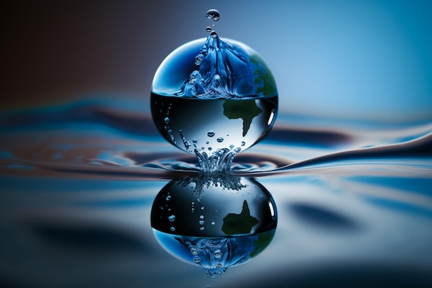 Una goccia d'acqua è sospesa da una goccia d'acqua.