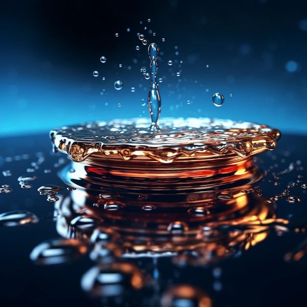 Una goccia d'acqua viene versata in una fontana.